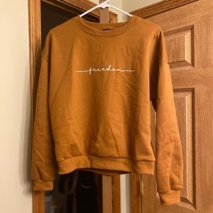 SHEIN Freedom Brown Drop Shoulder Sweatshirt Medium